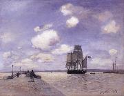 Johan Barthold Jongkind The Jetty at Honflewr oil painting picture wholesale